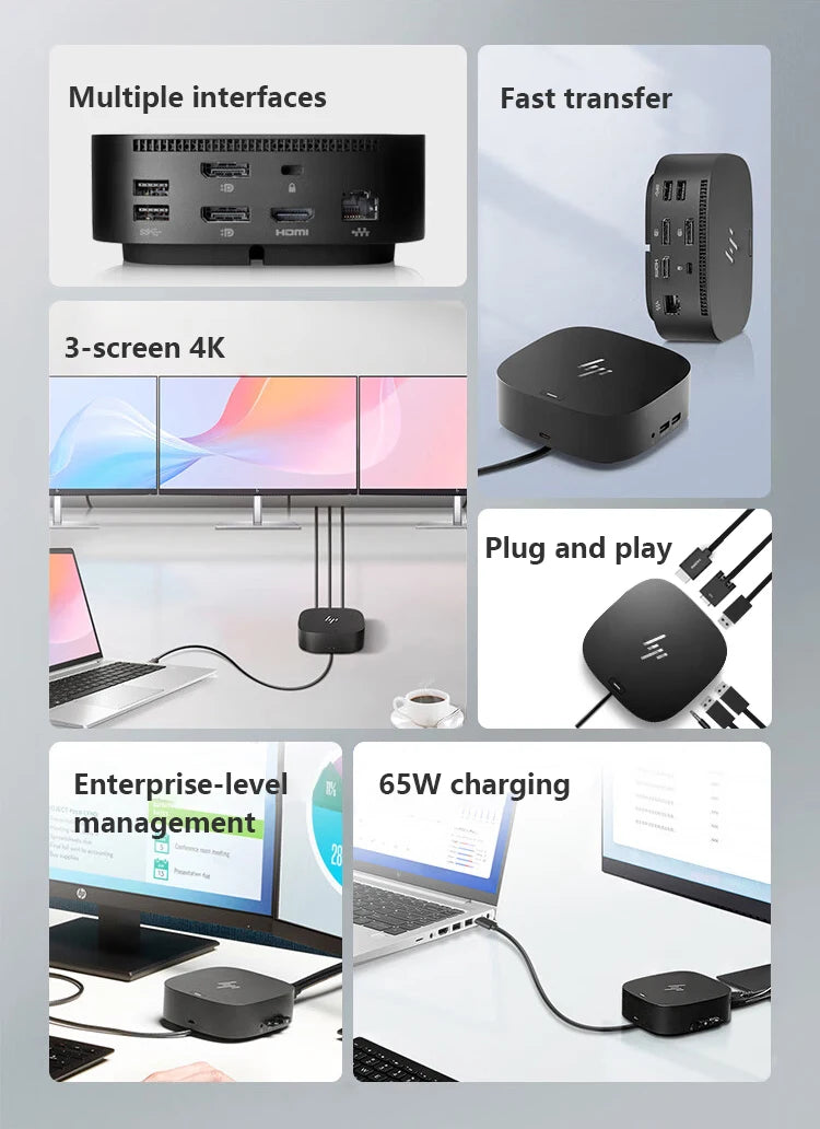 Base Multipuerto HP USB-C G5 Original | Carga y Conecta Todo