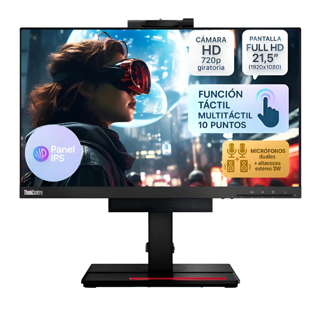 Monitor Lenovo Thinkcentre Tv24-20 23.5 Camara Web 60° Negro